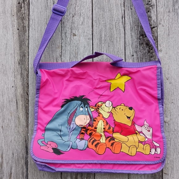 Disney Winnie The Pooh Plastic Crossbody Satchel Bag Pink School Everyday Casual - Picture 5 of 15
